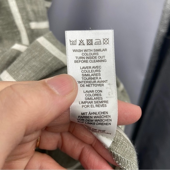 asos Linen Blend Striped Midi Skirt with Oversized Pockets Size 0 - Picture 11 of 11